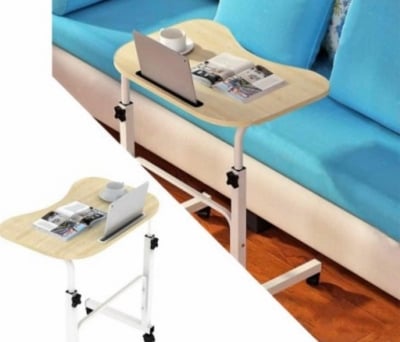 Подвижна маса, бюро, поставка за лаптоп таблет с метални крака и колела