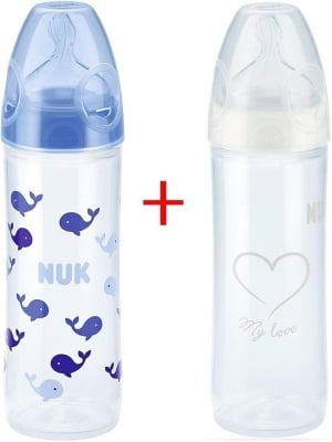 NUK Сет New Classic шишета със силиконов биберон (2бр./оп.) момче