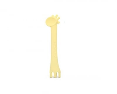 KIKKA BOO Лъжица силиконова Giraffe - жълта