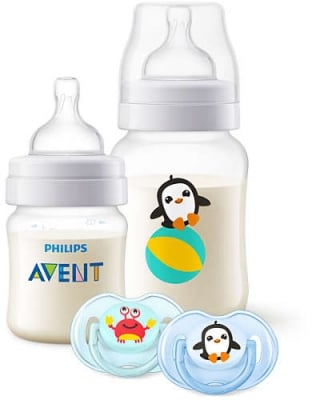 PHILIPS AVENT Комплект шишета за хранене и залъгалки - рак/пингвин