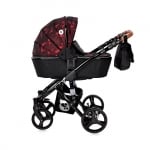 LORELLI Комбинирана детска количка Rimini+чанта - Ruby Red&Black 