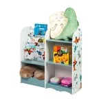 GINGER Детски дървен органайзер, етажерка с рафтове за играчки и книжки, библиотека - Dogs (3 год+) 
