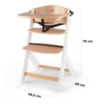 KINDERKRAFT Столче за хранене ENOCK - дървено/сиви крака