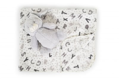 CANGAROO Бебешко одеяло 90/75см. с играчка - Grey bear