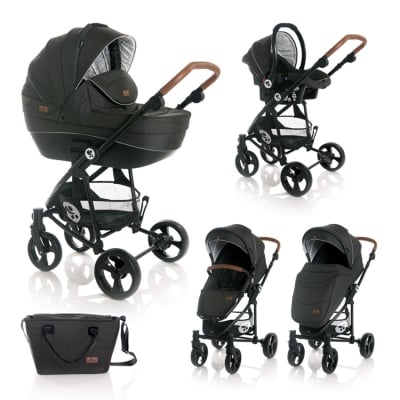 LORELLI Комбинирана детска количка Crysta 3в1 + чанта - Black 