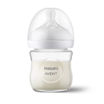 PHILIPS AVENT Стъклено шише за хранене Natural Response 120 мл с биберон без протичане Natural Response Поток 2, 0м+