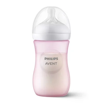 PHILIPS AVENT Шише за хранене Natural Response 260 мл с биберон без протичане Natural Response Поток 3, 1м+, Розово