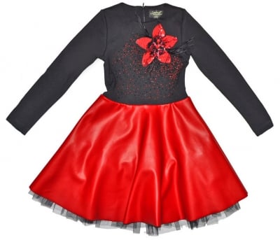 CONTRAST Детска модерна рокля червен