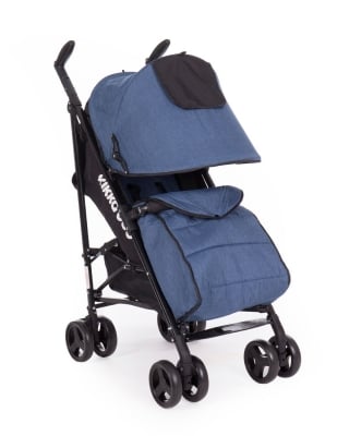 KIKKA BOO Бебешка лятна количка с покривало за крачета Quincy Blue Melange
