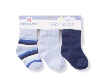 KIKKA BOO Бебешки памучни чорапи STRIPES DARK BLUE 6-12 месеца