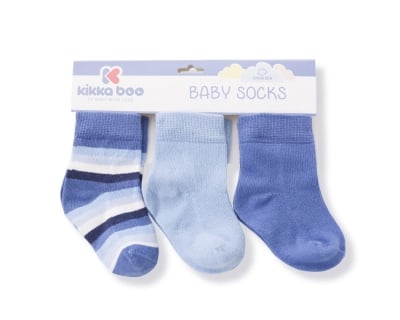KIKKA BOO Бебешки памучни чорапи STRIPES LIGHT BLUE 6-12 месеца