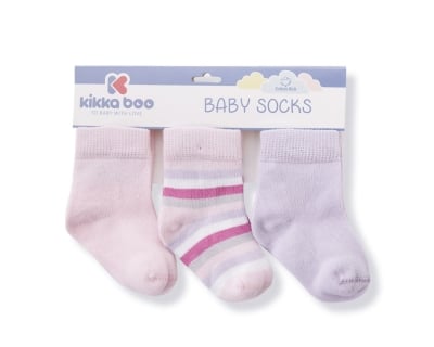 KIKKA BOO Бебешки памучни чорапи STRIPES PURPLE 1-2 години