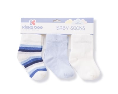 KIKKA BOO Бебешки памучни чорапи STRIPES WHITE 6-12 месеца