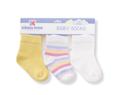 KIKKA BOO Бебешки памучни чорапи STRIPES YELLOW 1-2 години