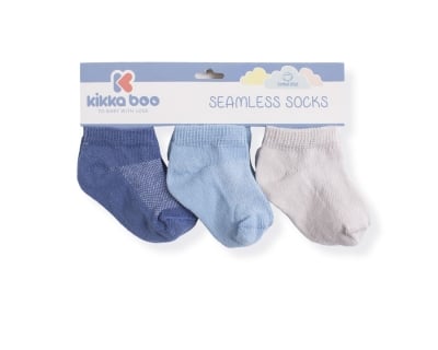 KIKKA BOO Бебешки памучни чорапи терлички SOLID NAVY 1-2 години