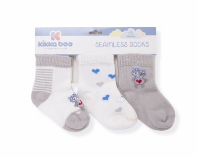 KIKKA BOO Бебешки памучни чорапи LOVE ROME GRAY 0-6 месеца