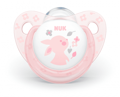 NUK Силиконова залъгалка ROSE (0-6м.) + кутийка за съхранение и стерилизация в микровълнова