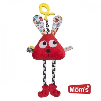 MOM'S CARE Играчка за количка с клипс Зайче - червено