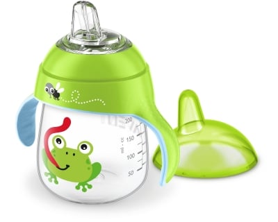 PHILIPS AVENT Неразливаща се чаша с мек накрайник 260мл. (12м+) - зелена жаба
