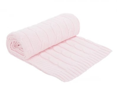 KIKKA BOO Плетено памучно одеяло - Light Pink