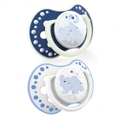 LOVI Силиконова залъгалка Day and Night Boy (6-18м.) - 2бр.