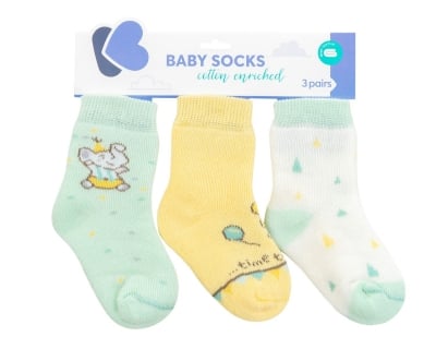 KIKKA BOO Бебешки памучни термо чорапи - Elephant Time (2-3г.)