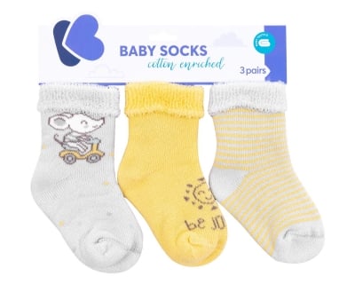 KIKKA BOO Бебешки памучни термо чорапи - Joyful Mice (6-12м.)