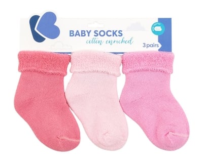 KIKKA BOO Бебешки памучни термо чорапи дълги PINK (1-2г.)