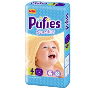 PUFIES пелени Baby Sensitive 4 (7-14кг.) - 18бр.