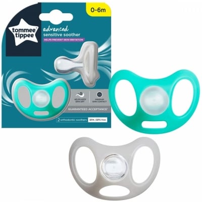 TOMMEE TIPPEE Ортодонтични залъгалки SENSITIVE 2 бр. (0-6м.)