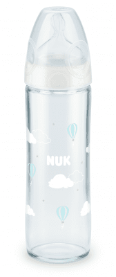 NUK Стъклено шише New Classic със силиконов биберон 240 мл.