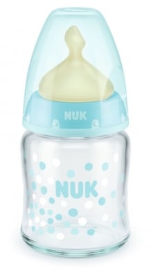 NUK Стъклено шише First Choice каучук микс 120мл.