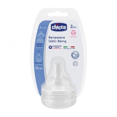 CHICCO Биберон за шише Well-Being 3 капки (2м+) (2бр./оп.)