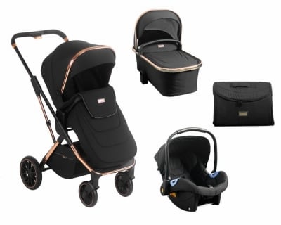 KIKKA BOO Комбинирана бебешка количка 3в1 Angele Chrome - Black