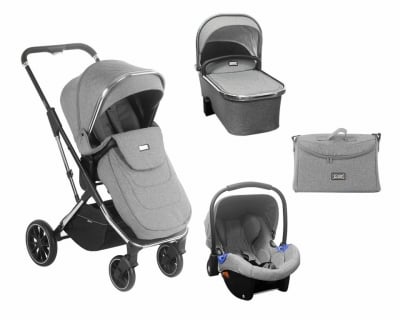 KIKKA BOO Комбинирана бебешка количка 3в1 Angele Chrome - Grey
