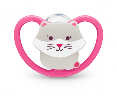NUK Силиконова залъгалка Space + box (6-18м.)