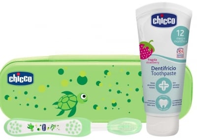 CHICCO Комплект за почистване на зъбки - зелен