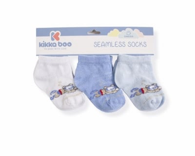 KIKKA BOO Бебешки памучни чорапи терлички DIVER BLUE 0-6 месеца