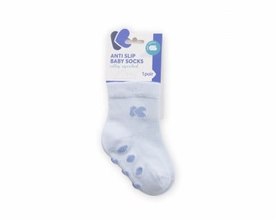 KIKKA BOO Бебешки памучни чорапи против подхлъзване - светло сини