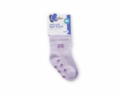 KIKKA BOO Бебешки памучни чорапи против подхлъзване - лилави
