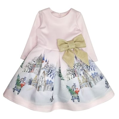 CONTRAST Бебешка рокля Зима 74-92 см. - розов