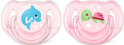 PHILIPS AVENT Силиконови залъгалки с картинки (6-18м) (2бр./оп) делфин/костенурка