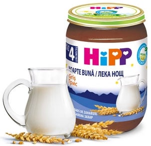 HIPP Млечна каша Лека нощ  пшеничен грис 190гр.