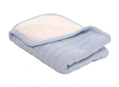 KIKKA BOO Бебешко плетено одеяло Sherpa - Blue