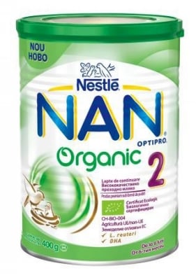 NAN Organic 2  Адаптирано мляко за кърмачета  400 гр.