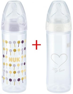 NUK Сет New Classic шишета със силиконов биберон (2бр./оп.)