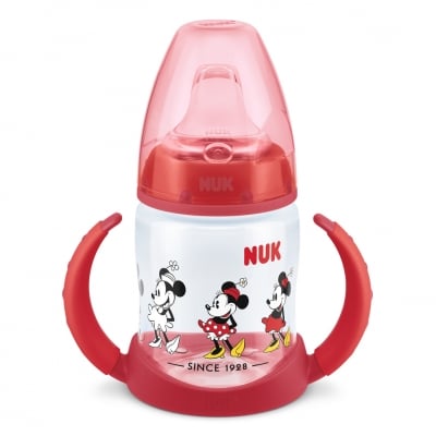 NUK First Choice Шише за сок с накрайник силикон Mickey 150 мл. - червен