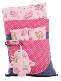 MINENE Облегалка за количка с протектори за колани - розови цветя