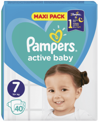 PAMPERS Active Baby 7 Пелени (15+кг.) 40 броя