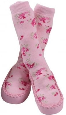 MINENE Пантофи с чорап - розов